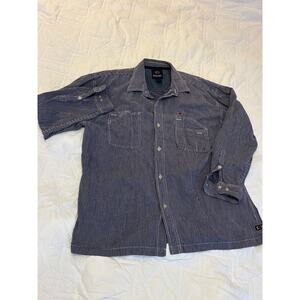 Vintage Bugle Boy Striped Jean Shirt